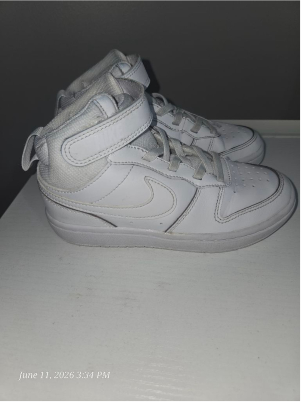 White Nike Borough Court Sneakers Mid Top